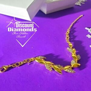 Tennis Bracelet 18K Gold Plated with Simulated Diamonds